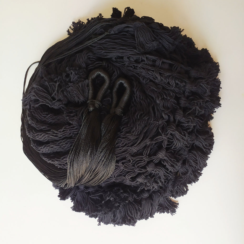 Hamaca Marquesa con Macramé Negra Estándar
