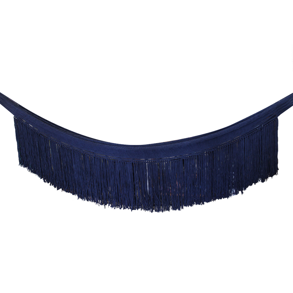 Hamaca Lianas de Flecos Azul Fuerte Individual