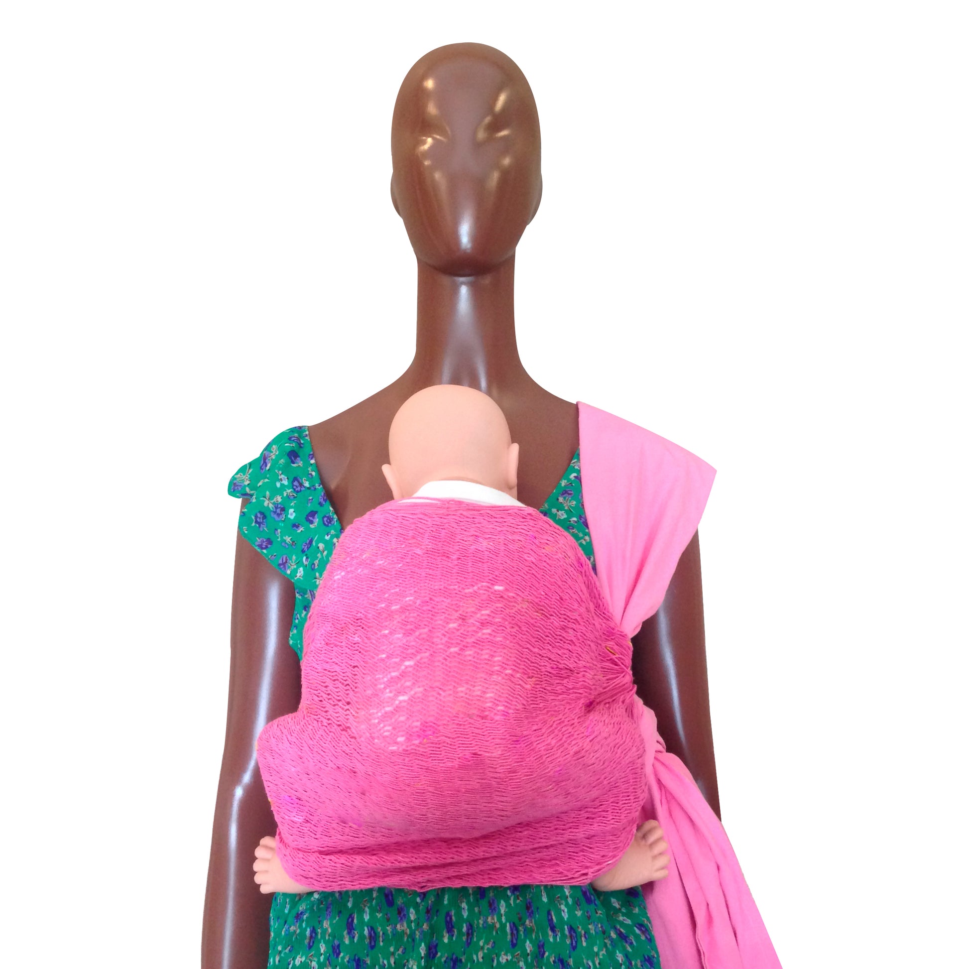 Hamaca artesanal porta bebé fresca y ergonómica color rosa