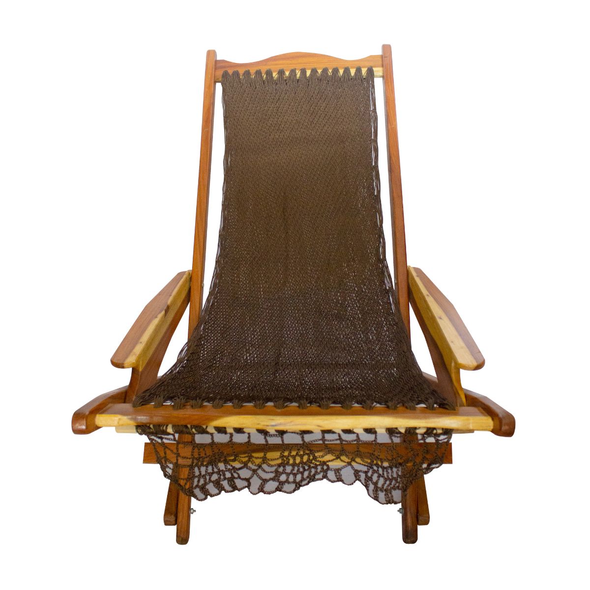 Silla Mecedora con Ganchillo Café