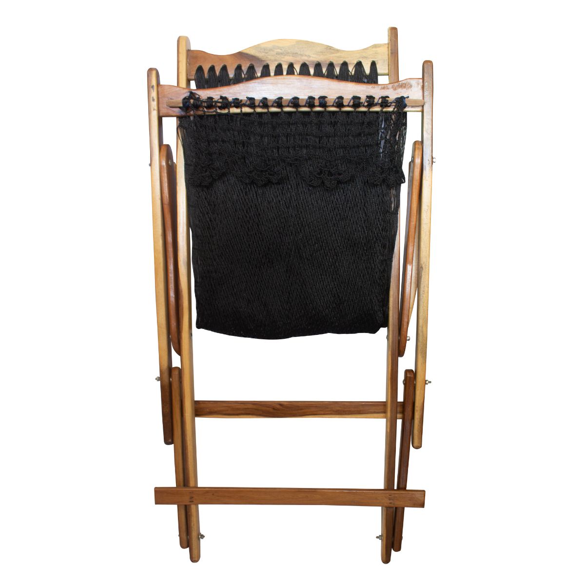 Silla Mecedora con Ganchillo Negro