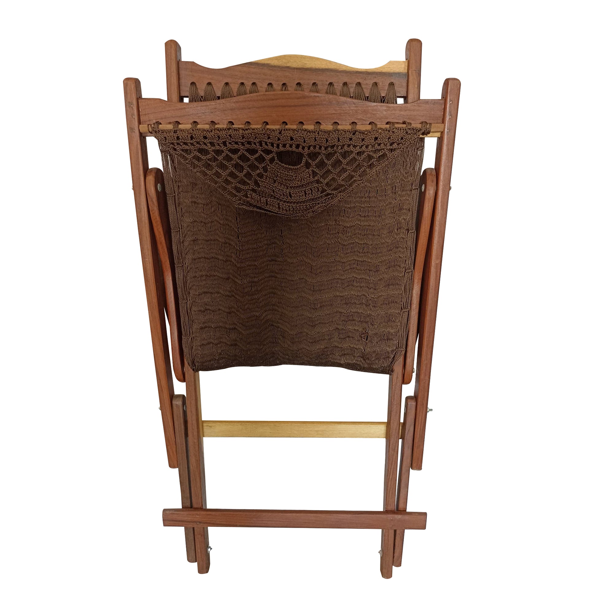 Silla Mecedora con Ganchillo Café