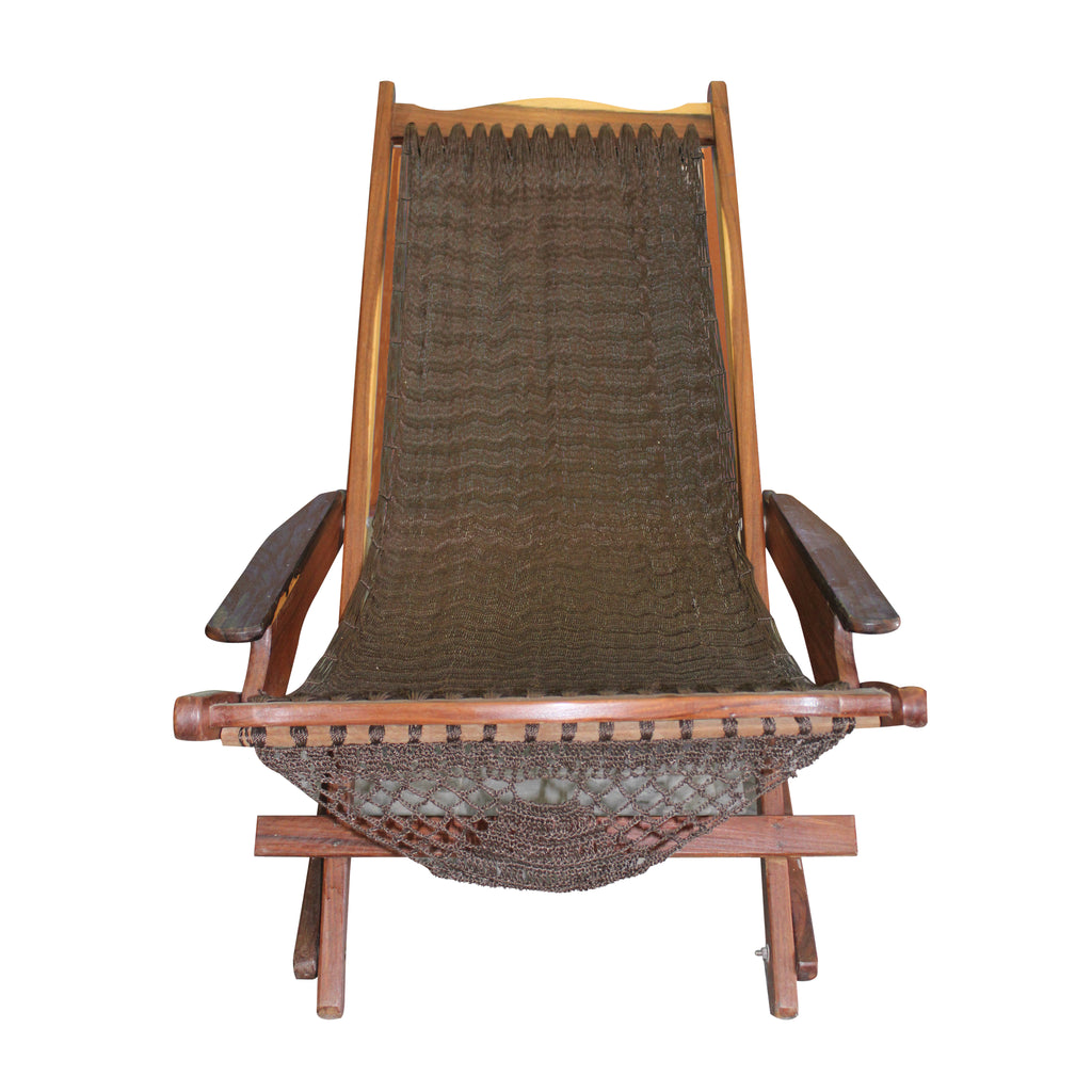 Silla Mecedora con Ganchillo Café