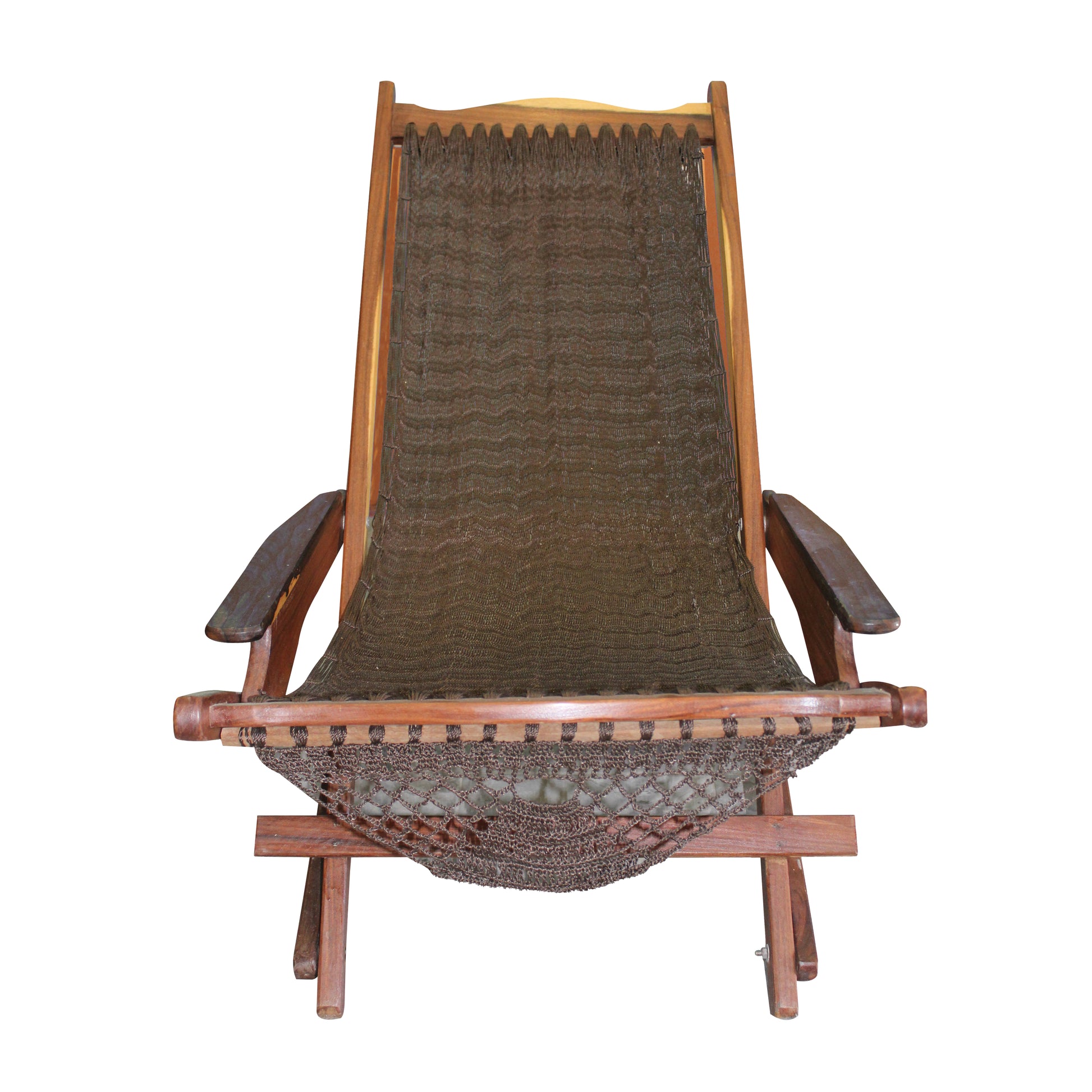 Silla Mecedora con Ganchillo Café