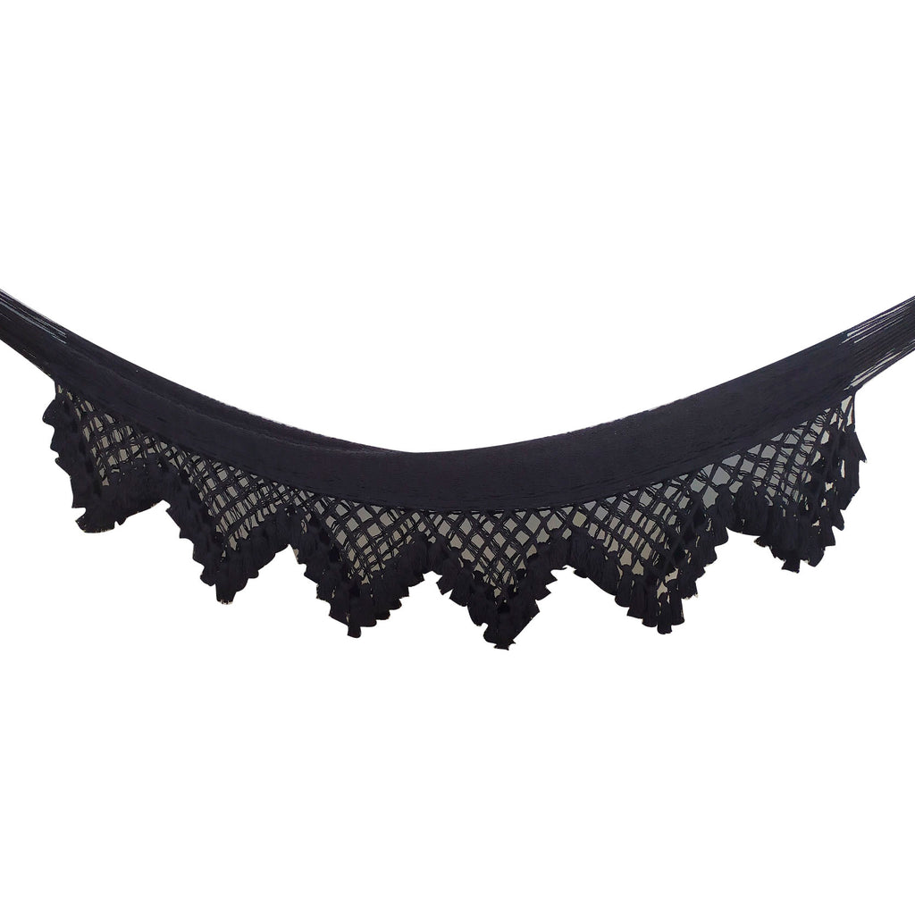 Hamaca Marquesa con Macramé Negra Estándar